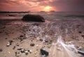 Rock and stone on the beach.