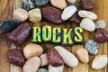 Rock stone decorative natural environment colorful letterpress letters