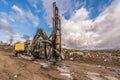 Rock and stone drilling in a building site Royalty Free Stock Photo