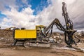 Rock and stone drilling in a building site Royalty Free Stock Photo