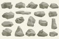 Rock stone set cartoon. Royalty Free Stock Photo
