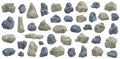 Rock stone set cartoon. Royalty Free Stock Photo