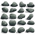 Rock stone set Royalty Free Stock Photo