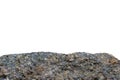 Rock or stone on white background. Granite crouan rim or pick edge like cliff or mountain. Geology mineral texture isolated closeu