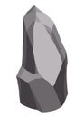 Rock stones or debris of mountain. Gravel, gray stone. Polygonal shape, piece of fossil stone. Game decoration element