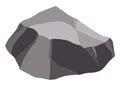 Rock stones or debris of mountain. Gravel, gray stone. Polygonal shape, piece of fossil stone. Game decoration element