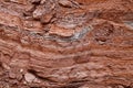 Rock stratification. View of the landscape of the Atacama Desert. The rocks of the Mars Valley Valle de Marte and Cordillera de Royalty Free Stock Photo