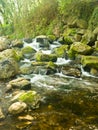 Rock strewn countryside river