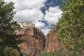 Rock Structure and trees in the canyon of Zion National Park Royalty Free Stock Photo