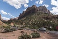 Rock Structure and trees Zion National Park Royalty Free Stock Photo