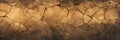 Rock texture with cracks. Golden stone background with copy space for design. Wide banner Royalty Free Stock Photo