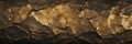 Rock texture with cracks. Golden stone background with copy space for design. Wide banner Royalty Free Stock Photo