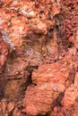 Rock texture with deposits of iron ore and copper Royalty Free Stock Photo