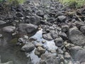 rock texture of a small river when the water recedes in a village in Indonesia 15