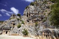 Rock tombs of Demre Myra, Turkey Royalty Free Stock Photo