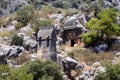 Rock tombs of Demre Myra, Turkey Royalty Free Stock Photo