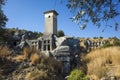 Rock tombs ruins at necropolis of Xanthos Ancient Lycia City, Turkey. Old Lycian civilization heritage Royalty Free Stock Photo