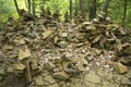 Rock totems along the trail, Penwood State Park, Bloomfield, Con Royalty Free Stock Photo