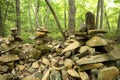 Rock totems along the trail, Penwood State Park, Bloomfield, Con Royalty Free Stock Photo