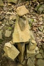 Rock totems along the trail, Penwood State Park, Bloomfield, Con Royalty Free Stock Photo