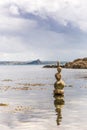 Rock tower at Cornwall seaside