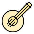 Rock ukulele icon vector flat