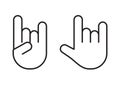 Rock on vector. Hand gesture icon. Heavy metal music sign Royalty Free Stock Photo