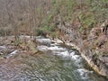 Rock Wall along Whitetop Laurel Creek Royalty Free Stock Photo