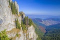 Rock wall and autumn forest Royalty Free Stock Photo