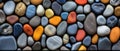 Rock wall, Colourful stones