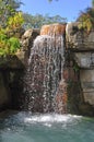 Rock wall with a waterfall Royalty Free Stock Photo