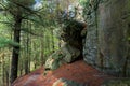 Rock Wall and Woods at Castle Mound Royalty Free Stock Photo