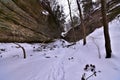 Winter at Starved Rock State Park Owl Canyon and River trail Royalty Free Stock Photo