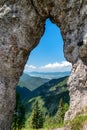 Rock window in Tatras mountains at Slovakia Royalty Free Stock Photo