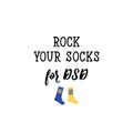 Rock your socks for DSD. Lettering. calligraphy vector. Ink illustration. World Down Syndrome Day Royalty Free Stock Photo