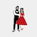 Rockabilly couple vector illustration.