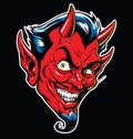 Rockabilly Devil tattoo vector illustration in full color