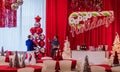 Rockaway, NJ - 12/08/17 - Holiday Party in red and white themed decor, final touches