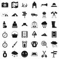 Rockclimbing icons set, simple style Royalty Free Stock Photo