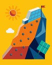 A rockclimbing wall with solarpowered holds providing a unique challenge for climbers while also generating renewable Royalty Free Stock Photo