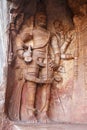 Rockcut Sculpture of Ashtabhuja, Eight-Armed Vishnu, Cave 3 Badami Cave Temples, Badami, Bagalkot, Karnataka, India