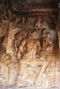 Rockcut Sculptures of Vishnu and Varaha, Badami Cave Temples, Badami, Bagalkot, Karnataka, India