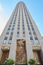 Rockefeller Center building, blue sky, New York Royalty Free Stock Photo