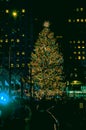 Rockefeller Center Christmas tree on display. Royalty Free Stock Photo