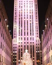 Rockefeller center christmas tree night 2020 Royalty Free Stock Photo