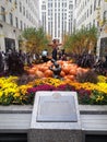 Halloween at the Rockefeller Center, pumpkins and straw doll decoration