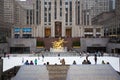 Rockefeller Center skating in front of Prometheus.