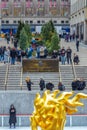 Rockefeller Plaza in Rockefeller Center, New York, Manhattan, USA Royalty Free Stock Photo