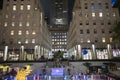 Rockefeller skating rink at night