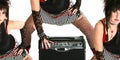 Rocker Chick with Guitar Amp